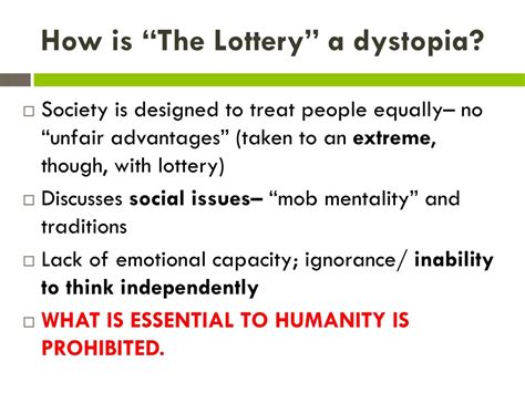 Dystopian Society and Conformity Theme in The Lottery.